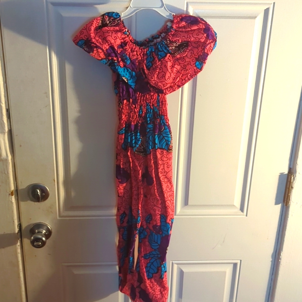 Mommy and Me off shoulder Ankara print Jumpsuit CHILD SIZE